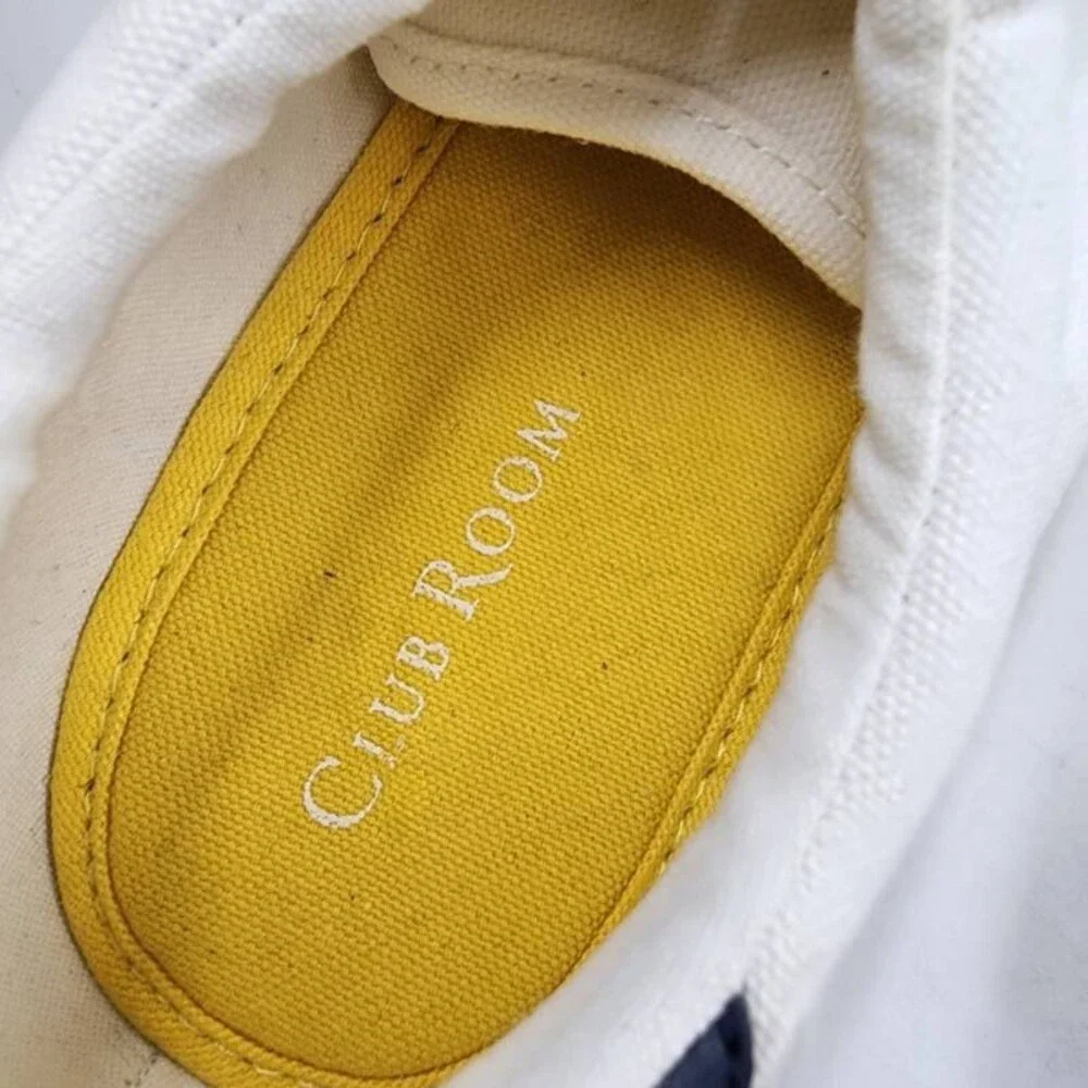 Club Room Noah Stripe Lace-Up Sneakers Men's 7 Yellow Multi Round Toe Slip On